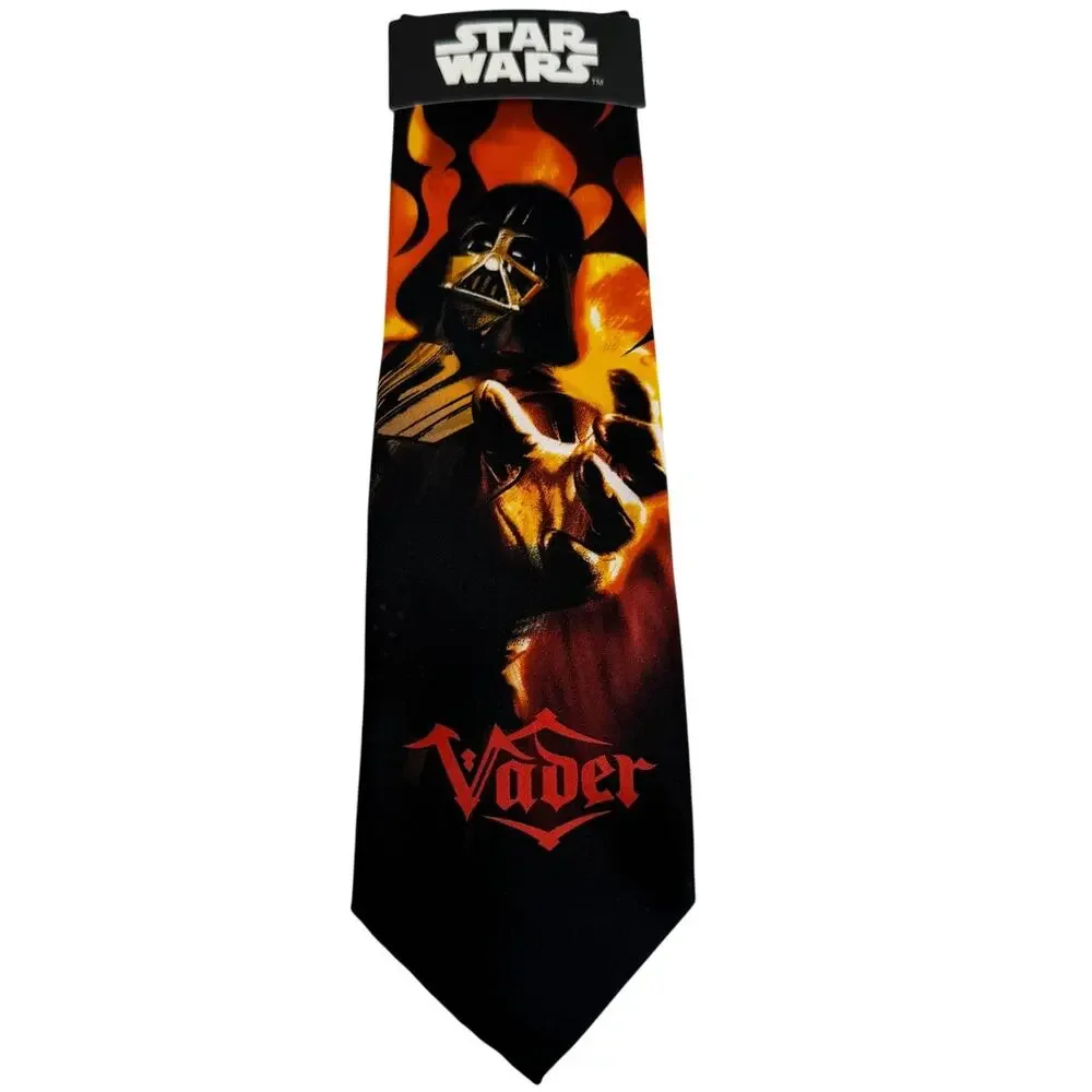Star Wars Men's Neck Tie‎ Flames Darth Vader Black Necktie NWT
